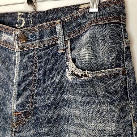 575 Denim Los Angeles Button Fly Distressed Jeans Size 33 - Picture 4 of 13